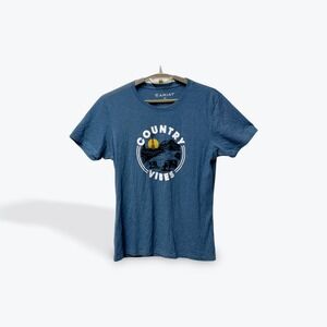 Ariat Womens XL Country Vibes Graphic Tee Blue Heather Short Sleeve T-Shirt
